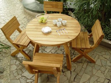 Solid oak garden/patio furniture set Domino R