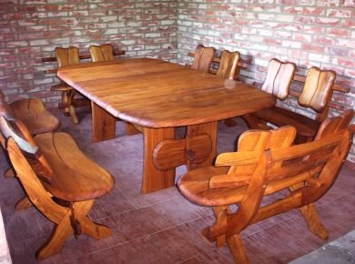 Solid oak garden/patio furniture set Ricco 2.4