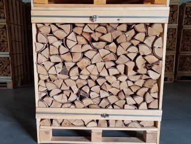 Kiln dried firewood in 1.2CM wooden crates