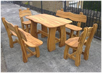 Solid oak garden/patio furniture set Sandway